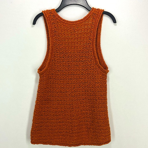 Aerie Sleeveless Crochet Sweater Burn Orange Size L - Picture 7 of 8